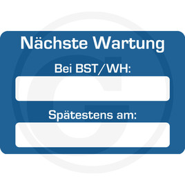 Eichner Next maintenance BST sticker